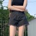 Denim shorts women with high waist, summer 2024 new super and slimming look, loose A-line wide leg hot pants for_voghion.com