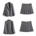 2024 Spring New Product Women's Fine Striped Suit Coat+Short Skirt Set w021 81193_voghion.com