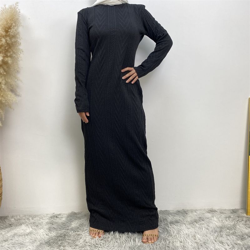 Robe pull à manches longues pour femmes, couleur unie, décontractée, à la mode_voghion.com