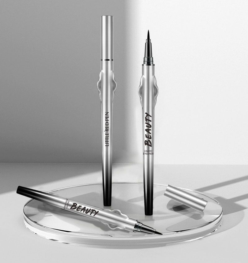 Lidschatten- und Liner-Kombination, schwarzer flüssiger Eyeliner-Stift für die Augen, natürlich, wischfest, schnelltrocknend, wasserfest und schweißfest_voghion.com