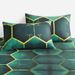 Honeycomb Geometric Fitted Sheet - 3D Printed Polyester Bed Cover With Stylish Patterns, Multiple Sizes_voghion.com