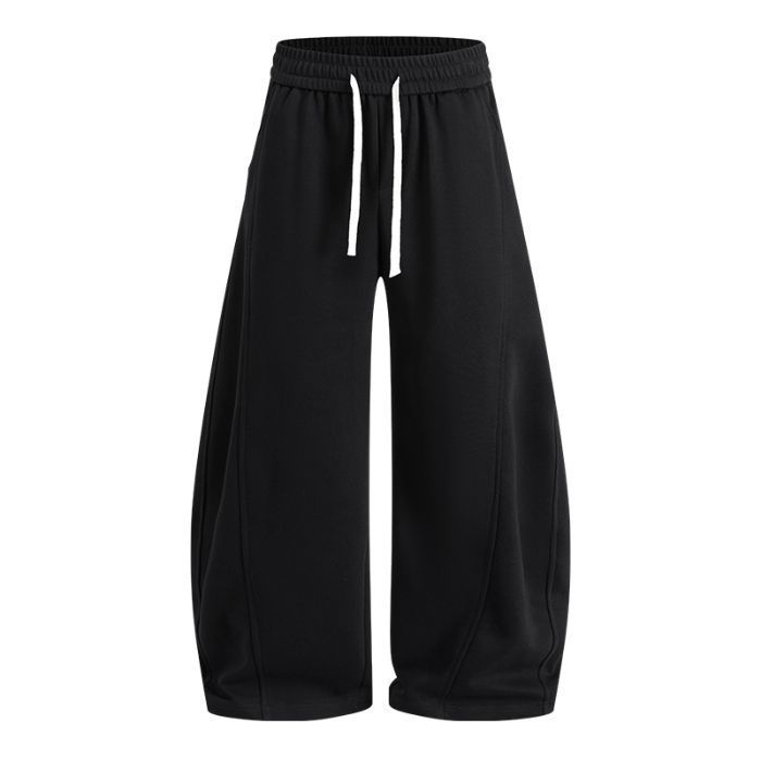 Men’s Casual Drawstring Jogger Pants – Relaxed Fit, Straight Leg, Cotton Blend (M-4XL, Black/Grey/Heather Grey, Everyday & Streetwear Essential)_voghion.com
