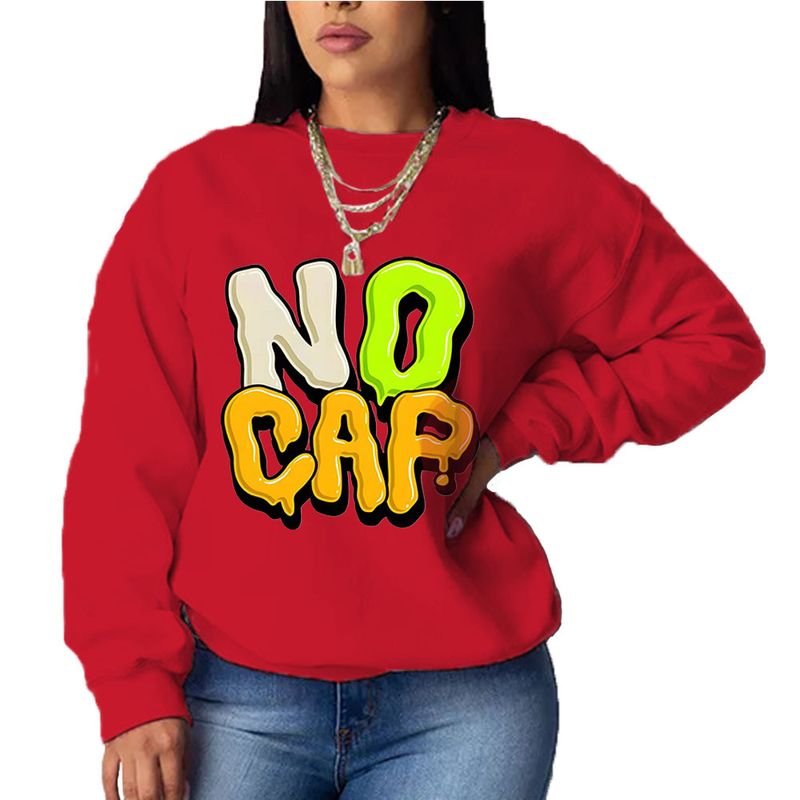 N8889N1 Autumn and Winter Top Women's Printed Hatless Casual Loose Versatile Long Sleeve Sweater_voghion.com