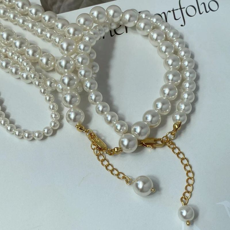 Collana di perle Qingdao Fever, Shi Jiazheng, stile francese, rotonda, leggera e di lusso, a strati, stile Ins_voghion.com
