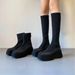 Herbst Neue Dickbesohlte, Höherhöhende Elastische Schlankheitssocken Für Damen Mit Reißverschluss Auf Der Rückseite Für Zierliche Schwarze Kurze Socken_voghion.com
