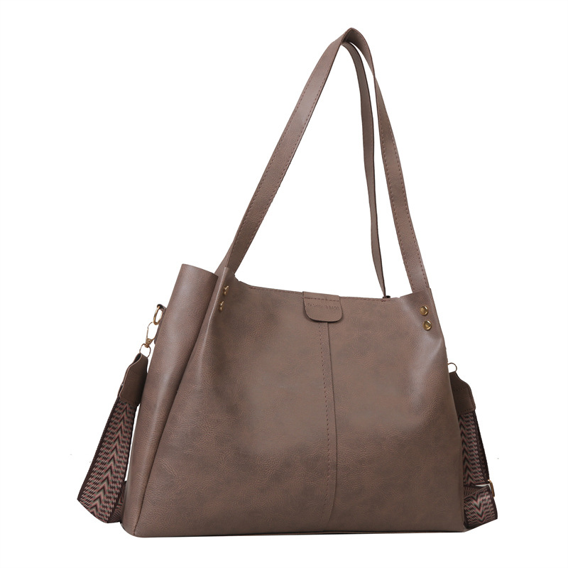 Capacity Commuting 2024 New Spring Texture Wide Strap Cross Shoulder Handheld Extra Large Bag_voghion.com