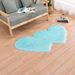 Double Heart Plush Rug – Modern Faux Wool Floor Mat For Living Room & Bedroom (Hand Washable, Non-Slip, 16 Colors Minimalist Decor, Soft & Cozy)_voghion.com
