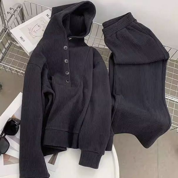 Plus Size Women's Casual Lounge Set - Oversized Sweatshirt & Jogger Pants Comfy Two-Piece Outfit For Curvy Ladies (Dark Grey, 4XL Up To 300lbs) _voghion.com