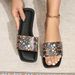 Women's Shoes Large Size Women's Shoes Spring And Summer New Square Head Printed Flat Bottom Casual Sandals For Women_voghion.com
