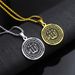 Allah Scripture Round Medal Pendant Stainless Steel Necklace Mens Islamic Jewelry Amulets Muslim Gifts_voghion.com