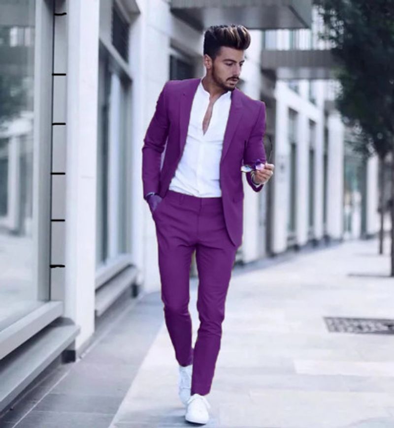 Men's Suit Business Casual suit Men's two-piece groomsman suit Wedding banquet_voghion.com