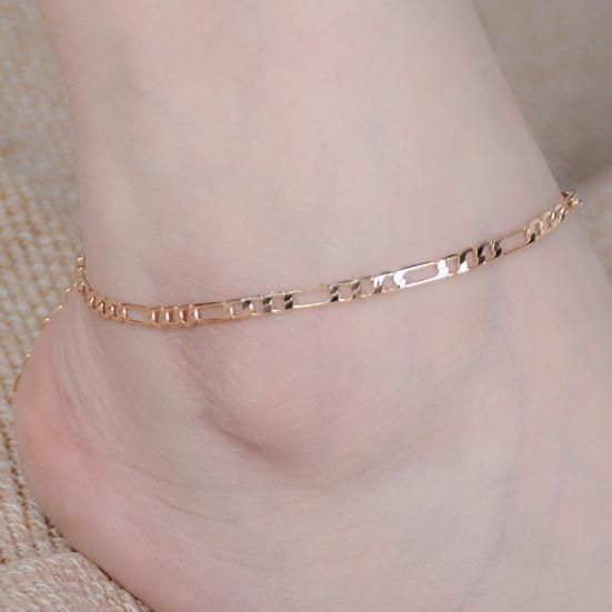 E058 Cavigliera da donna in metallo semplice e versatile, con catena nuda_voghion.com