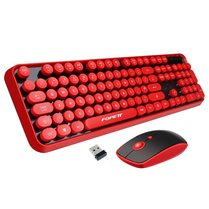 Juegos de teclado y ratón con excelente combinación de colores Juegos de teclado y ratón inalámbricos, conectividad confiable de 2,4 GHz para PC, portátil, Smart TV y más (_voghion.com