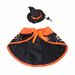 Halloween Pumpkin Cloak Set Pet Dog Cat Cape Hat Accessories_voghion.com