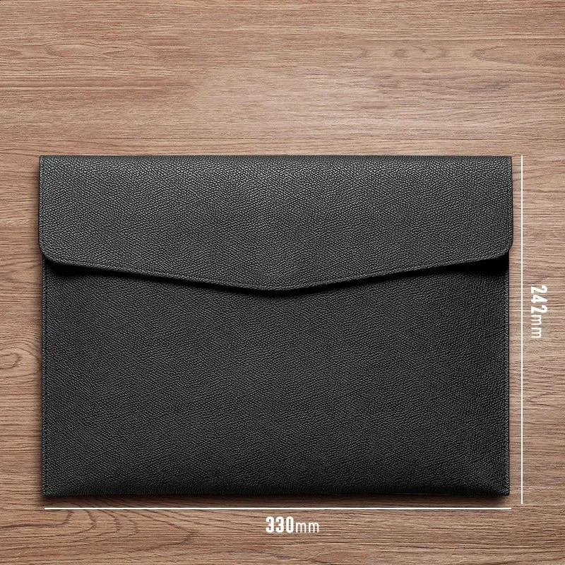Personalizza Nome Multifunzione Ufficio Documenti A4 File Pouch Pu Saffiano Pelle Busta Borsa Business Conferenza_voghion.com