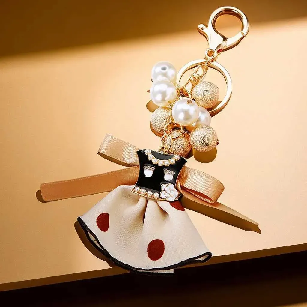 Bijou tendance de luxe, nœud papillon, perle, porte-clés pendentif mignon pour femme, cadeau créatif Y250418_voghion.com