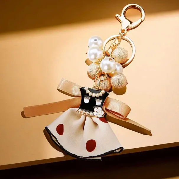 Bijou tendance de luxe, nœud papillon, perle, porte-clés pendentif mignon pour femme, cadeau créatif Y250418_voghion.com