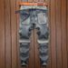 Teenage Clothing Fashionable retro stitching men's trendy jeans versatile slim stretch youth motorcycle fashion style skinny pants_voghion.com