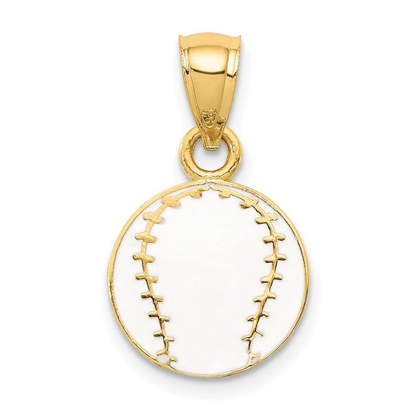 14k Enameled Baseball Pendant_voghion.com