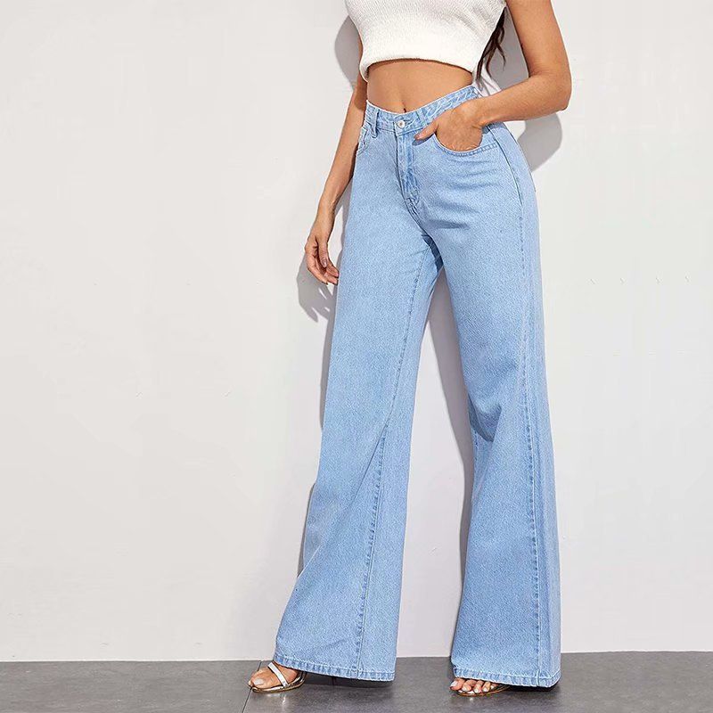 High Waist Wide Leg Jeans For Women Summer 2024 New Slim Floor Length Straight Versatile Retro American Style Drape For Students_voghion.com