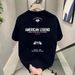 Men's Clothing 2025 High End And Niche Round Neck Light Luxury Men's Short Sleeved Pure Cotton Fashion Label Printed Youth T-shirt Trend_voghion.com