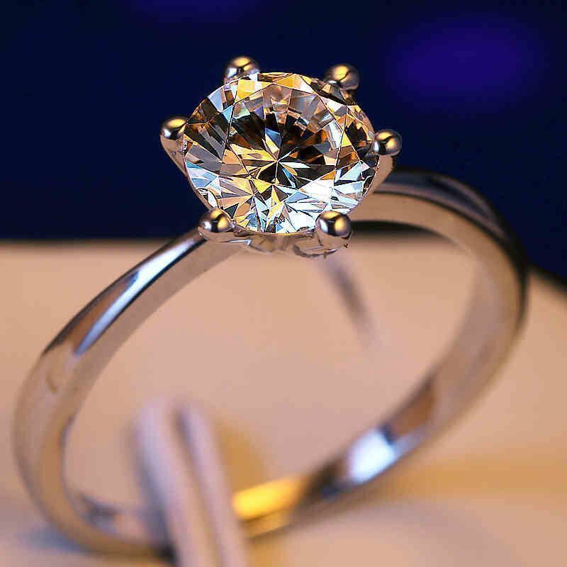 Neuer Vorschlag Moissanit-Ring für Frauen, lichtecht – Karat-Ring, Eheringe für Paare, simulierter Diamant zum Valentinstag_voghion.com