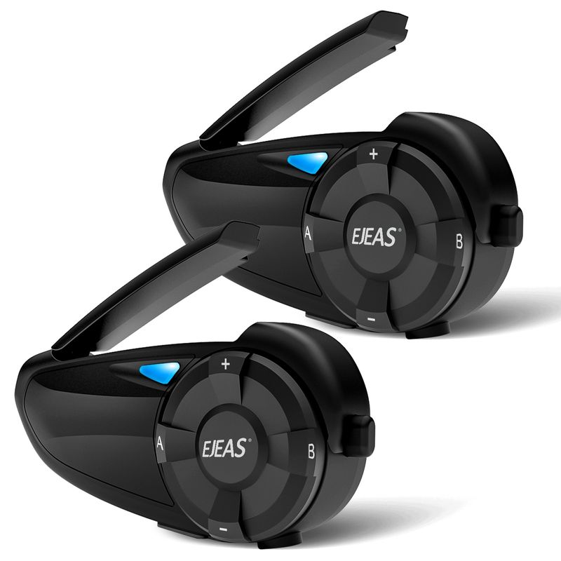 Motocyklová helma Bluetooth interkom sluchátka s mikrofonem pro 7 osob, 1 přepínač, 6 spínačů, interkom, dosah 800 m, dvojité balení Q7_voghion.com