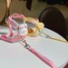 25 Spring Summer Pink Green Small Pet Outing Puppy Teddy Dog Walking Leash Chest Harness_voghion.com