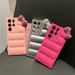 For Samsung Galaxy S23 S22 S21 S25 S24 S20 FE Plus Note 20 Ultra Diamond Kitty Bowknot Soft Down Jacket Phone Case Puffer Cover_voghion.com