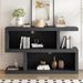 Retro Console Table With Symmetrical 2-Tier Open Shelf For Entryway And Living Room_voghion.com