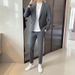 CT Spring Thin Suit For Men Casual Versatile Blazer Korean Style Slim Fit Trendy Top Handsome Three-Piece Set_voghion.com