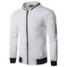 Men's Clothing  new men's sweatshirt zipper stand collar sweatshirt jacket men's plaid solid color cardigan jacket_voghion.com