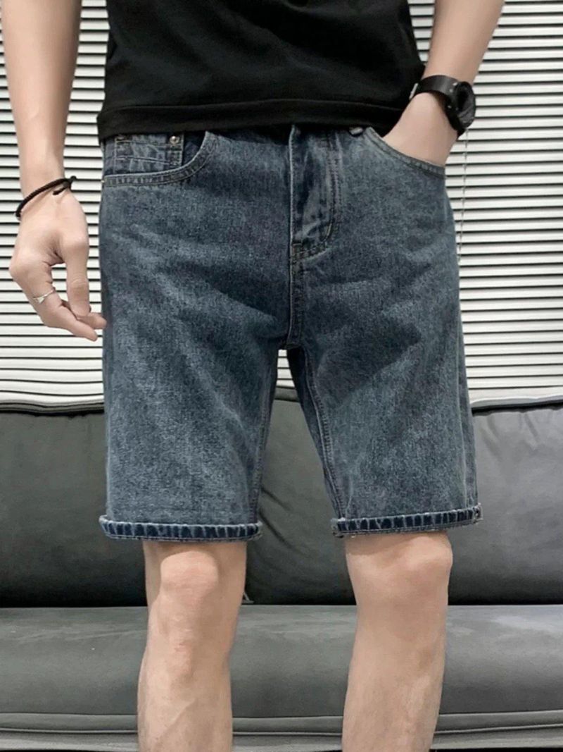 Men's Clothing Denim Shorts Men Summer Loose Style Trendy Casual Pants Mid Length Pants Summer Wear Trendy Brand All Match Shorts_voghion.com