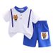 Boys' 2024 New Western Style Standing Neck Bear Pocket Set Cool and Handsome Summer Children's Trendy Clothing_voghion.com