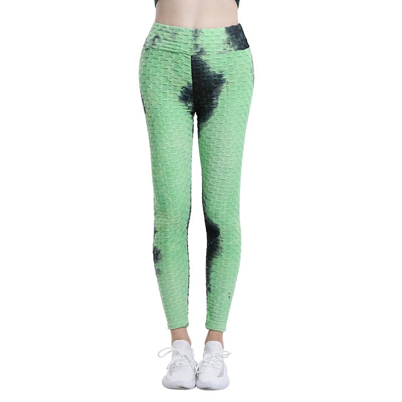 Damen-Sporthose, Hip-Lift, hohe Taille, große Größe, Yoga, Fitness, Bubble-Batik-Yogahose_voghion.com