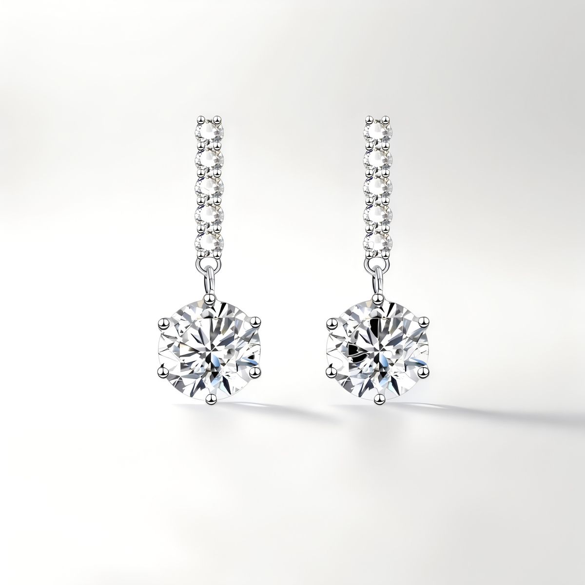 S Reines Silber Neue Mosang Stein Damen Quaste Sechs Klaue als Geschenk für Freundin Temperament Minimalist Ohrringe_voghion.com