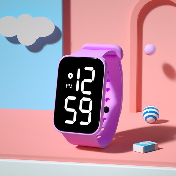 Nuovo orologio elettronico a LED con grande schermo in magazzino per coppie di studenti, versione coreana, orologio con bracciale quadrato touch alla moda e semplice_voghion.com