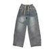 Jeans mit elastischer Taille für Herren, locker, weit, Herbst/Winter, neue Studentenhose mit geradem Bein, lange Hose_voghion.com