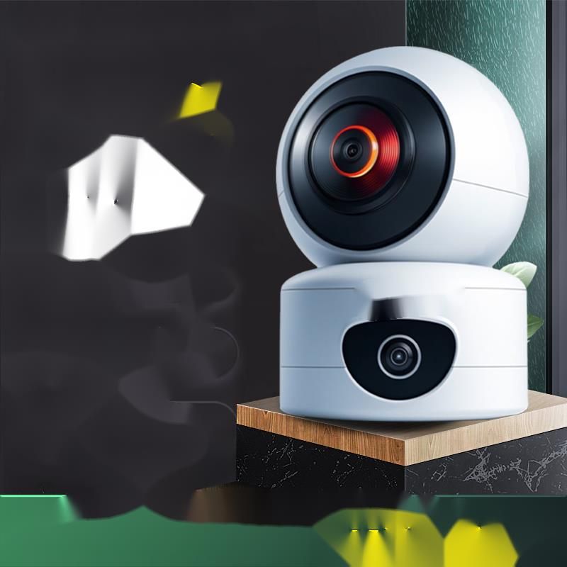 Dual-Lens Wireless WiFi Camera For Home Surveillance Indoor 360-Degree Ultra-Clear Mobile Remote Intercom_voghion.com