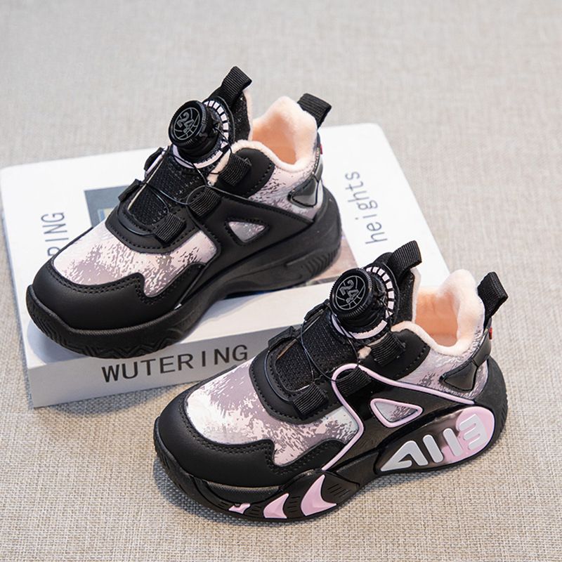 Girls' shoes autumn and winter new children's sports basketball shoes medium and older children's girls winter velvet thermal cotton shoes_voghion.com