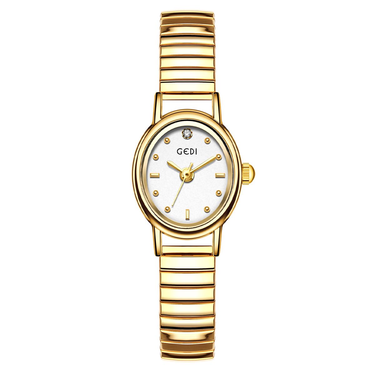 Orologio da donna con cinturino elastico impermeabile, compatto, ovale, leggero e di alta qualità, di Goldie Niche_voghion.com