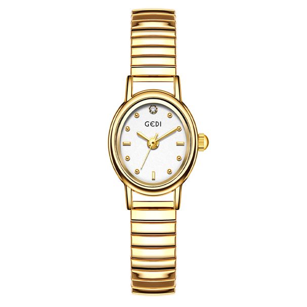 Orologio da donna con cinturino elastico impermeabile, compatto, ovale, leggero e di alta qualità, di Goldie Niche_voghion.com