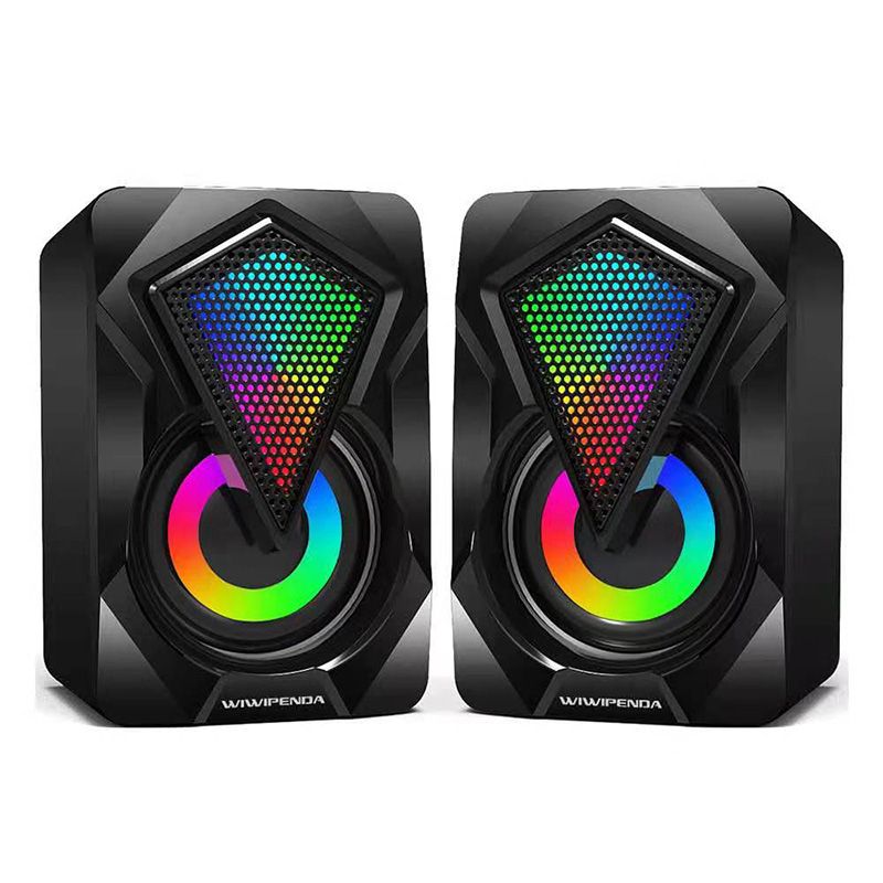 Stereo Sound Surround Loudspeaker With RGB Light For Desktop Laptop PC Computer Speakers USB Powered Subwoofer_voghion.com