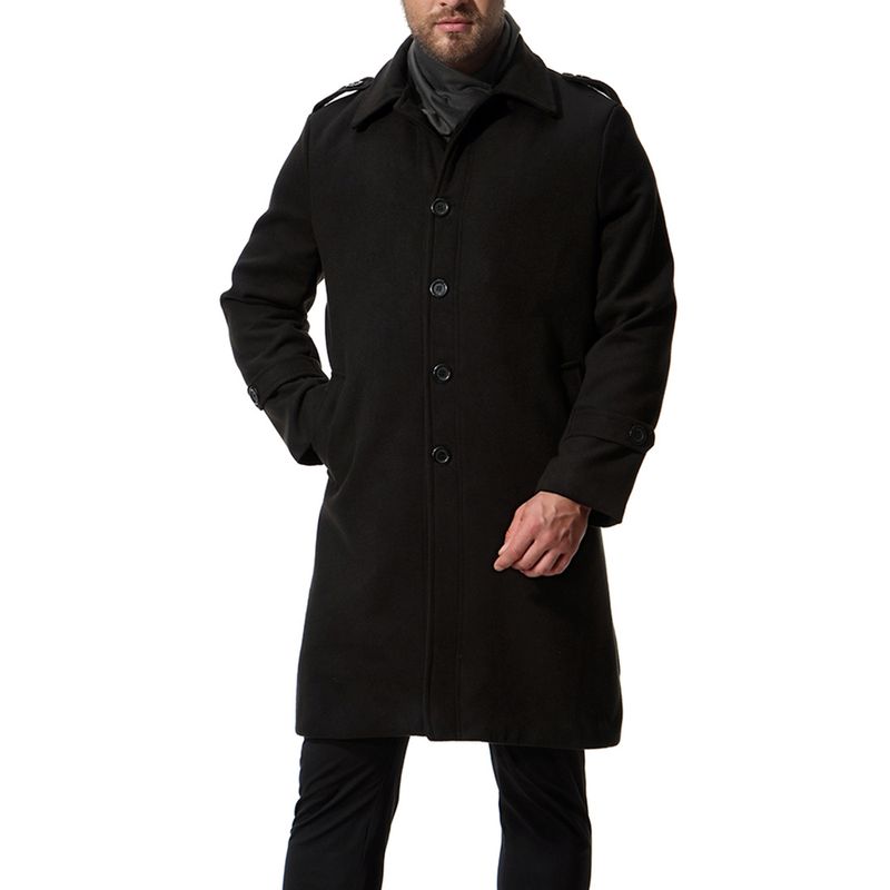 Herrenbekleidung Modischer Tweedmantel Mittellanger Tweedmantel für Herren_voghion.com