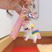 Cartoon Colorful Unicorn PVC Soft Rubber 3D Figurine Keychain Gift Exquisite Backpack Pendant_voghion.com