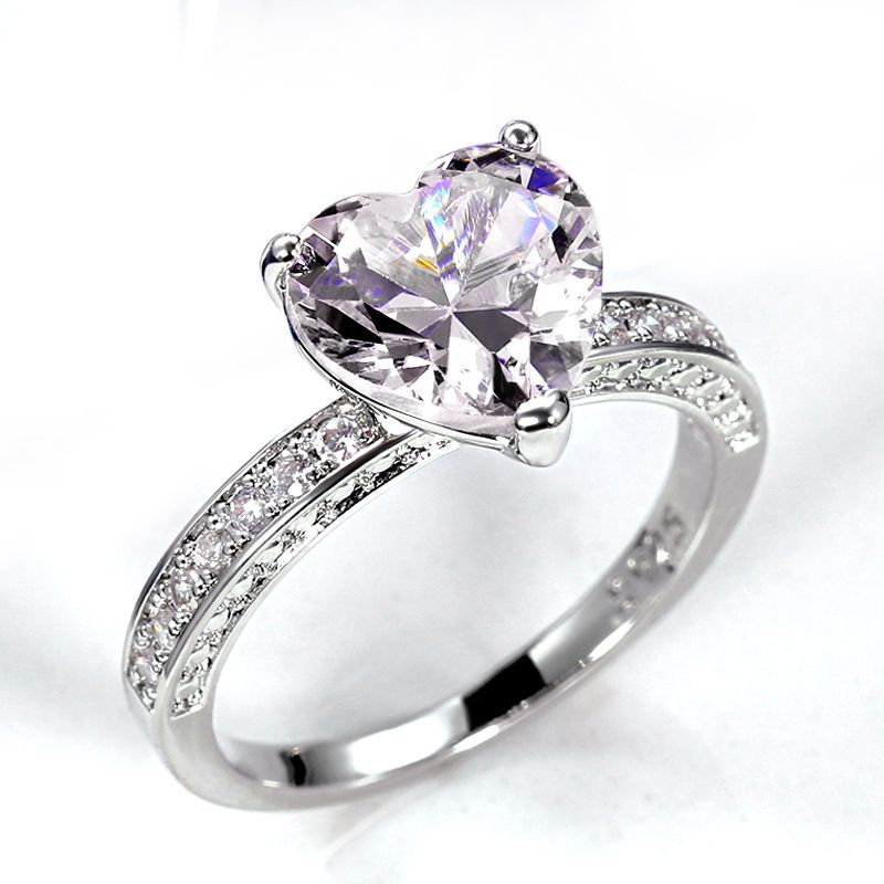 La nouvelle alliance de Cao Shi incrustée de diamants poudrés en forme de cœur AAA en forme de cœur, bijoux de fiançailles pour femmes_voghion.com