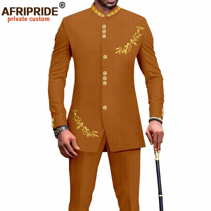 Men's clothing African national batik cotton men's casual two piece set_voghion.com