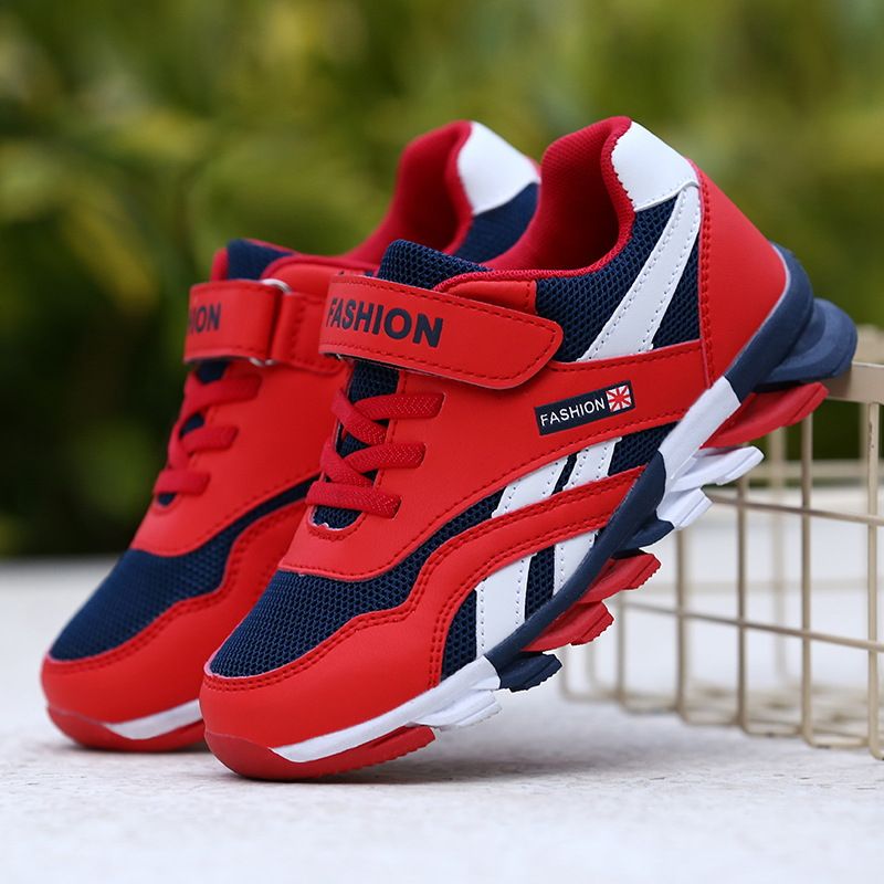 Boys' 2025 Autumn New Waterproof Leather Thick Soled Sports Velcro Wear-resistant Student Running Shoes Tank Sole_voghion.com