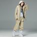 001 Set For Snowboarding Skiing, Thickened And Warm Two-Piece Outdoor Mountaineering Ski Suit_voghion.com
