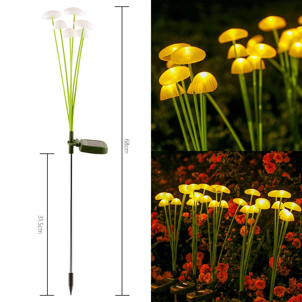 Solar Powered Mushroom Lights Outdoor, Waterproof Garden Decorative LED Landscape Lighting For Patio, Yard, Pathway – 6 Heads_voghion.com